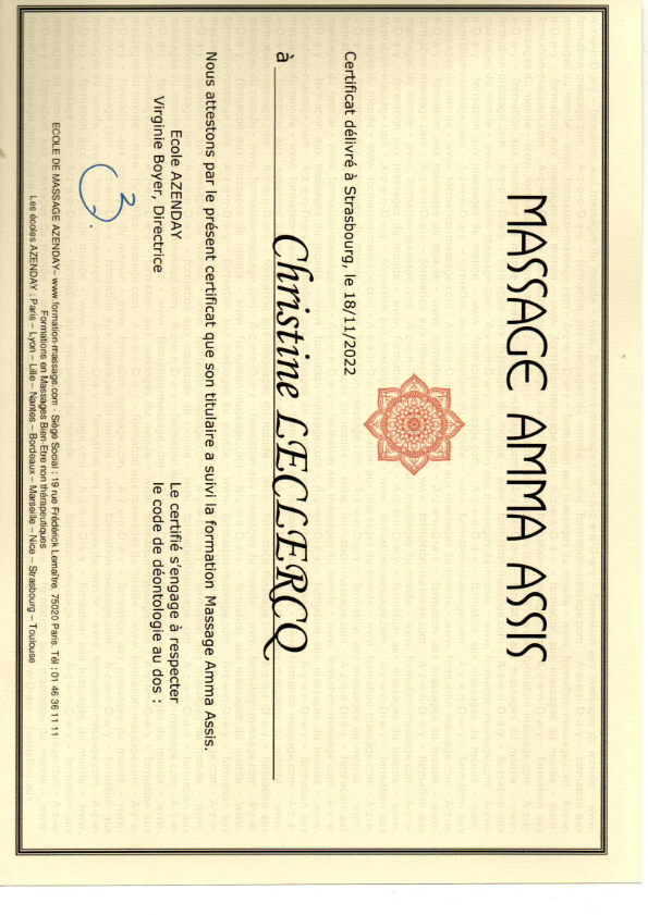 photo diplome Chris’massages