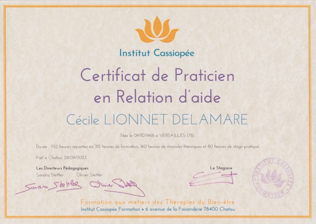 photo diplome Cécile Lionnet