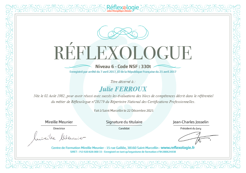 photo diplome Julie Ferroux