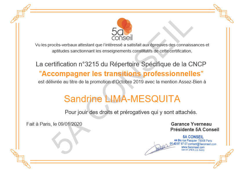 photo diplome Ma Petite Coach