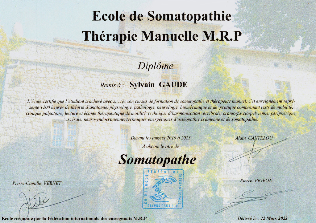 photo diplome Sylvain Gaude