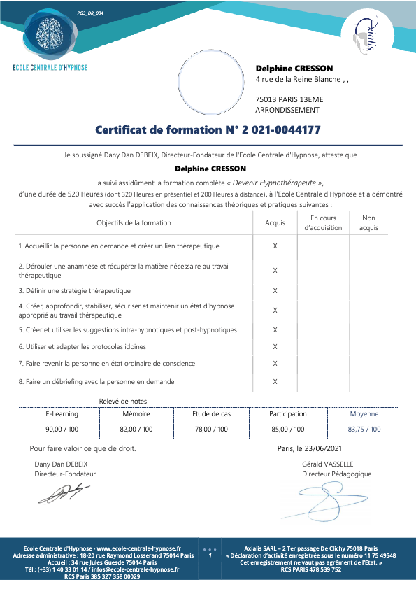 photo diplome Delphine Cresson