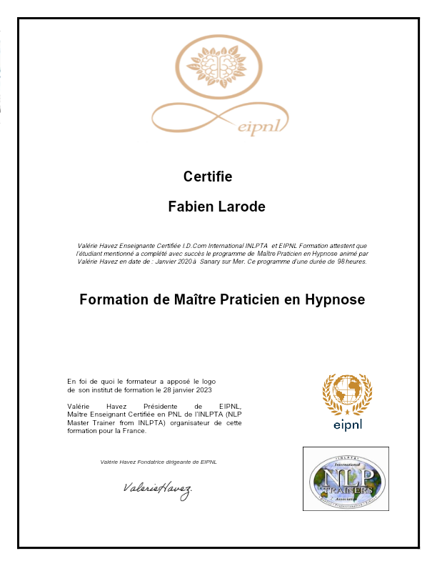 photo diplome Fabien Larode 