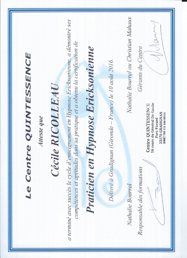 photo diplome Cécile Ricolleau