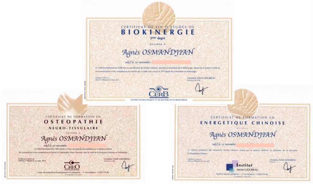 photo seance Cabinet Ostéopathie-Biokinergie Agnès Osmandjian