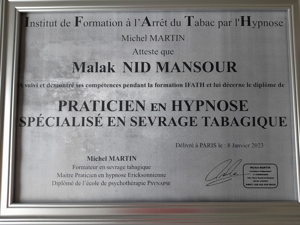 photo diplome Nid Mansour Malak