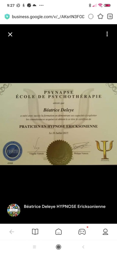 photo diplome Béatrice DELEYE