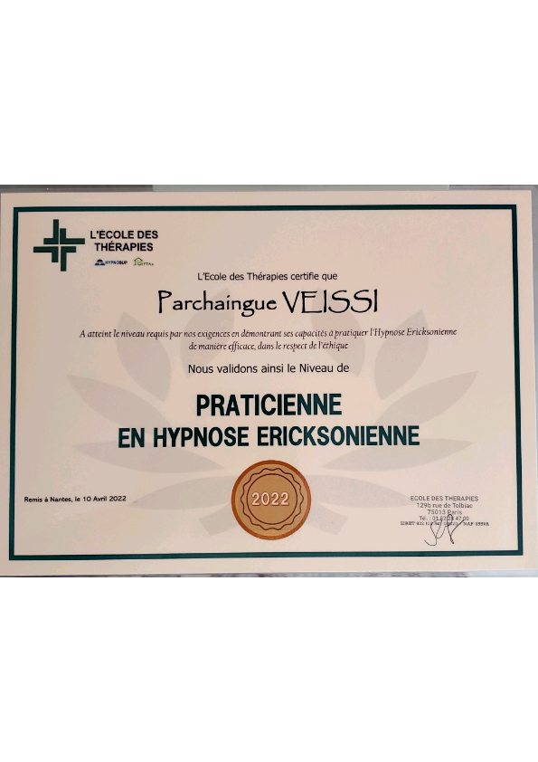 photo diplome Parchaingue VEISSI