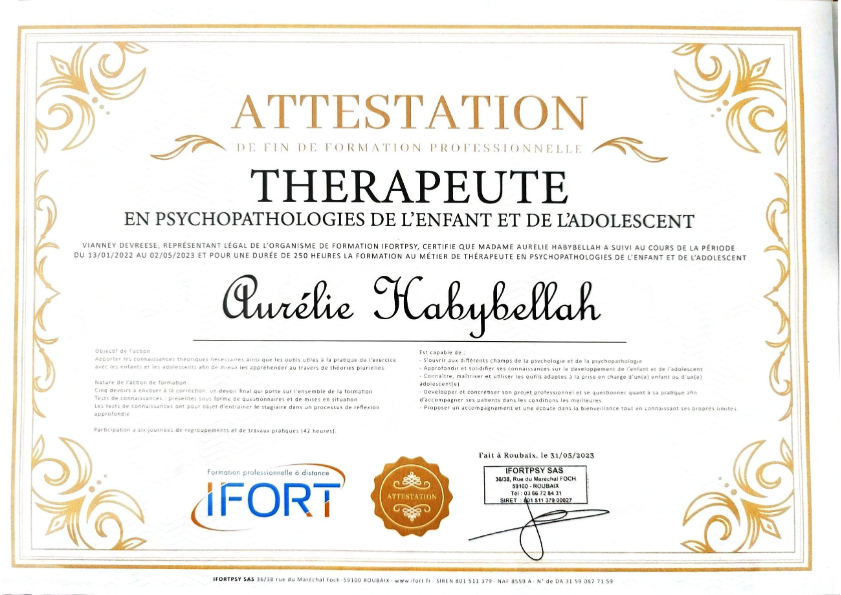 photo diplome Aurélie Habybellah