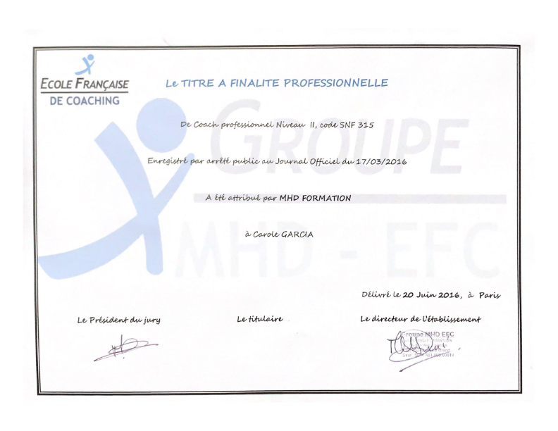 photo diplome Carole Garcia