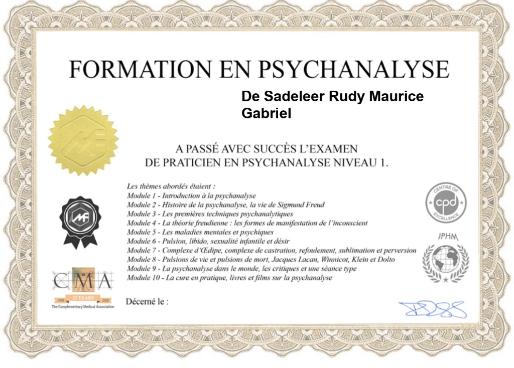 photo diplome Rudy De Sadeleer