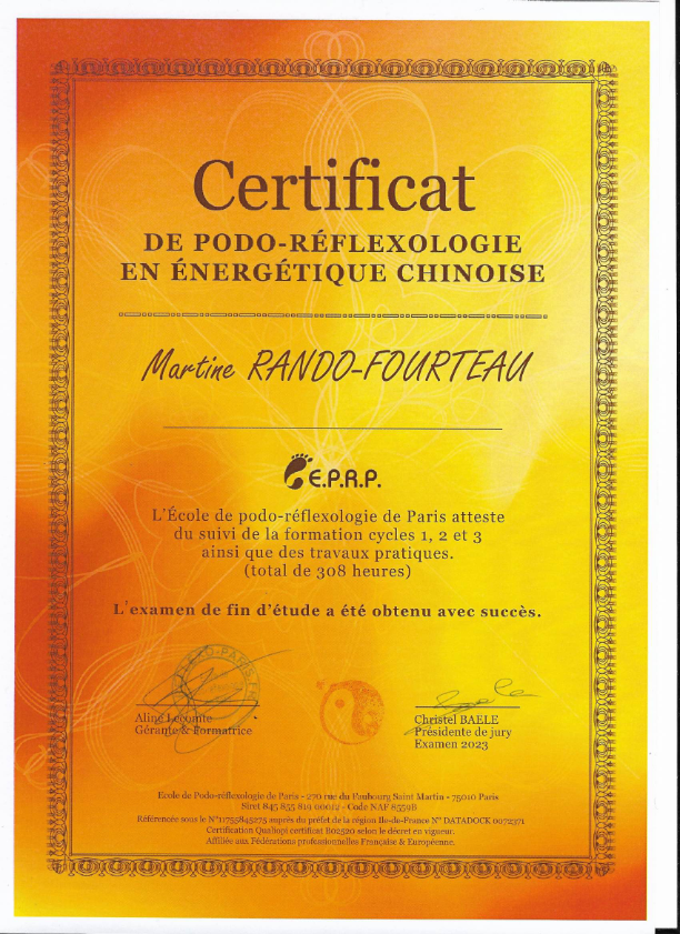 photo diplome Martine Rando-Fourteau