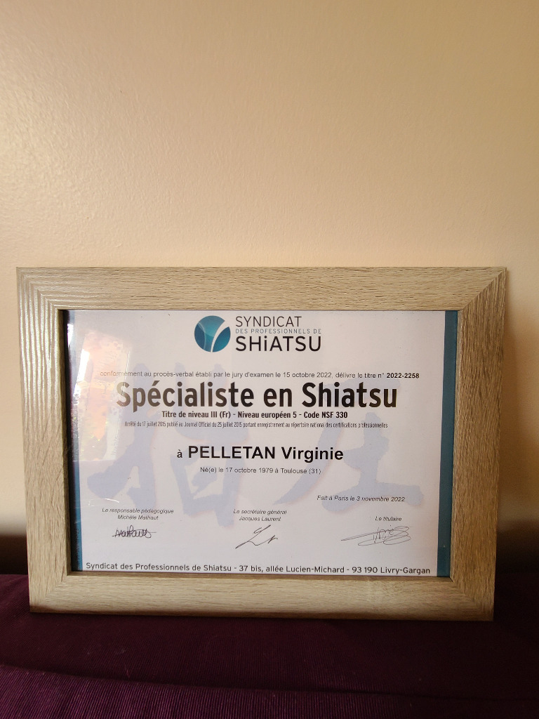 photo diplome Esprit Shiatsu
