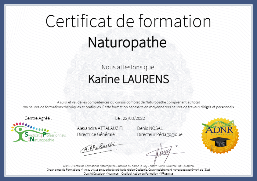 photo diplome Karine LAURENS