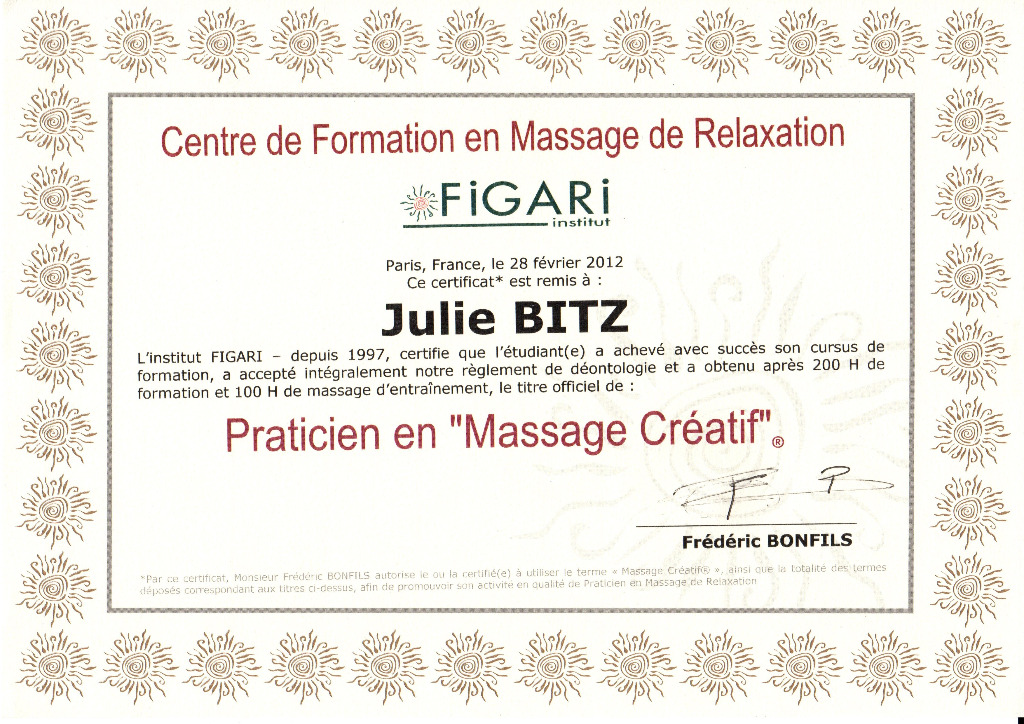 photo diplome Julie Bitz