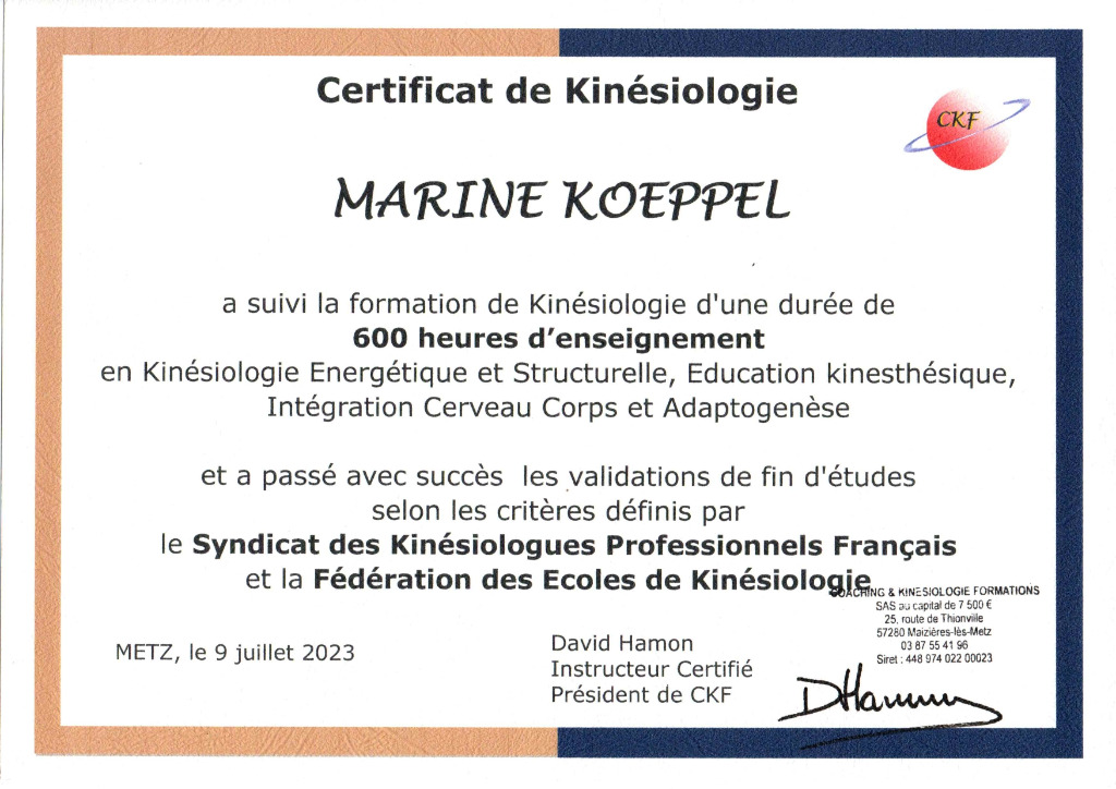 photo diplome Marine Koeppel