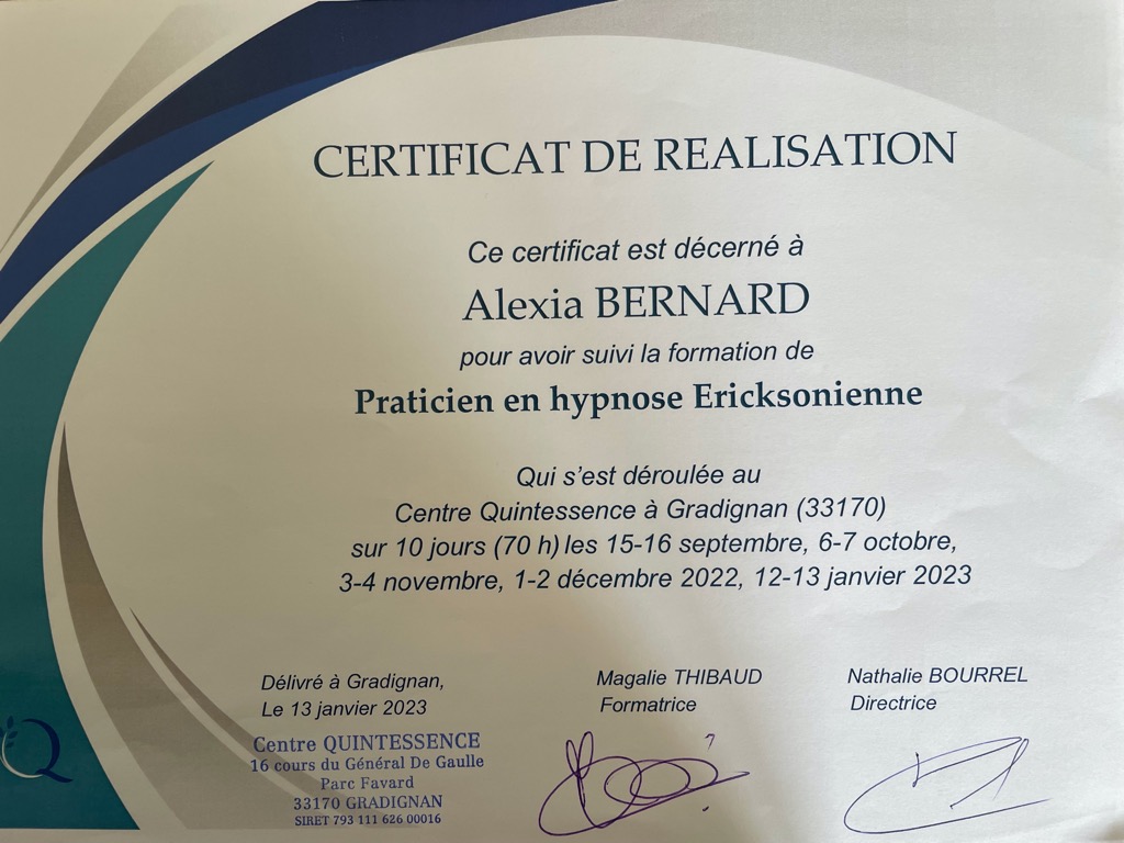 photo diplome Alexia Bernard