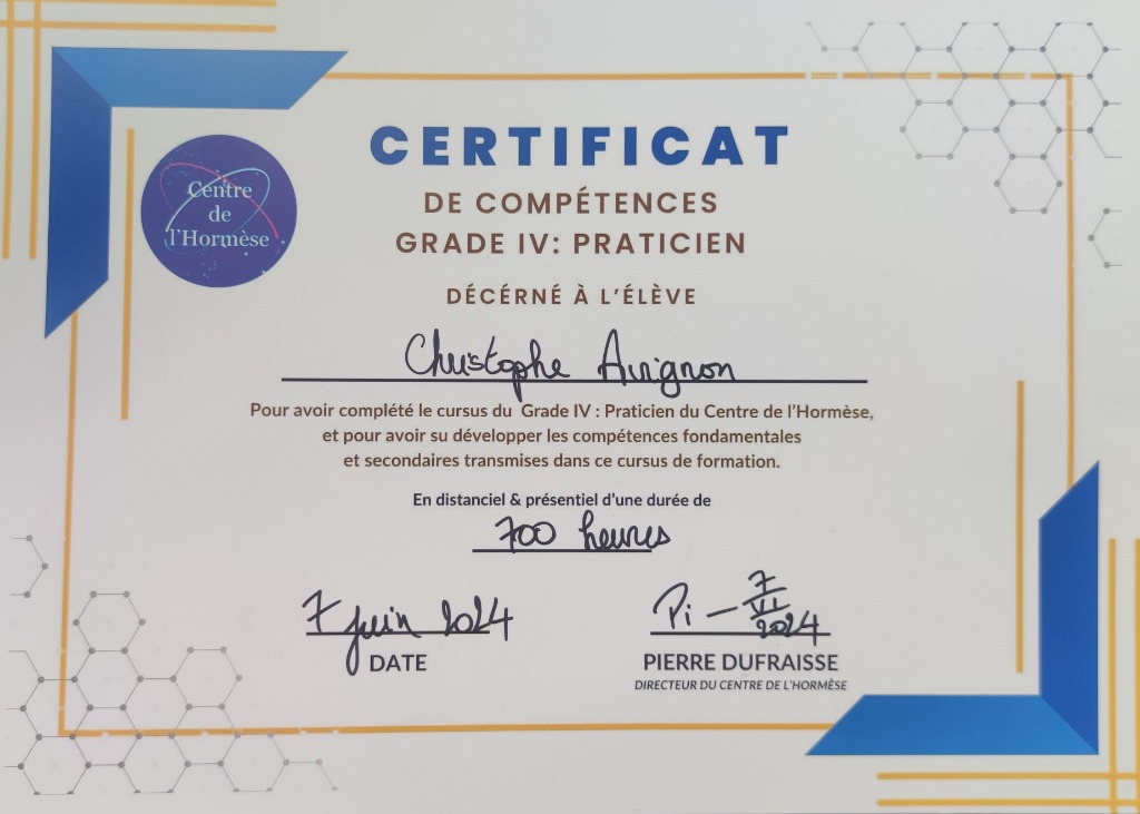 photo diplome Chris Réflexologie Plantaire