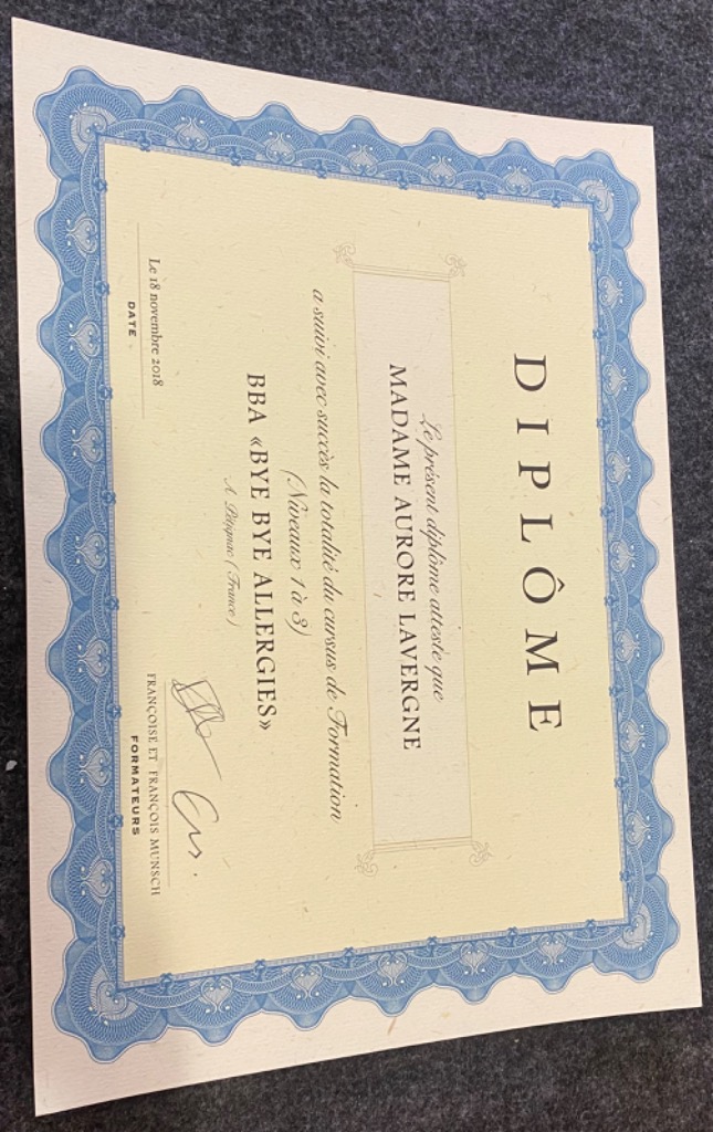 photo diplome HARMONISATION BIOÉNERGÉTIQUE