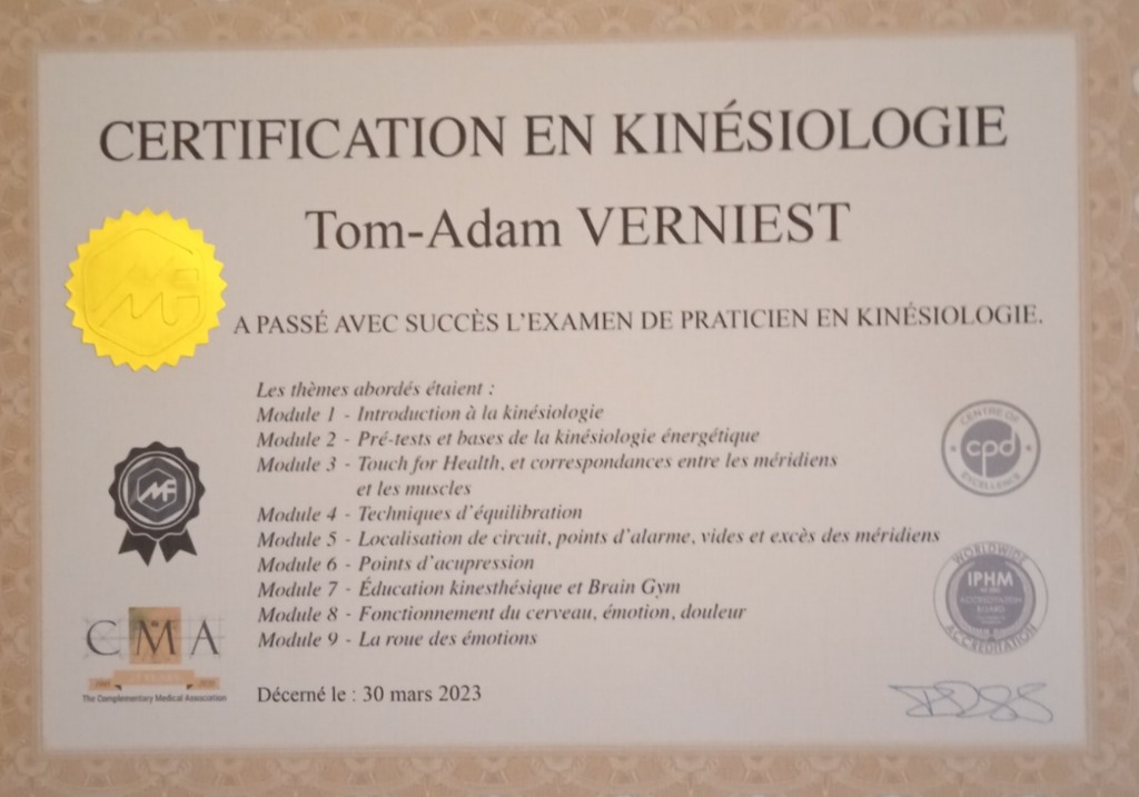 photo diplome Tom-Adam Verniest 