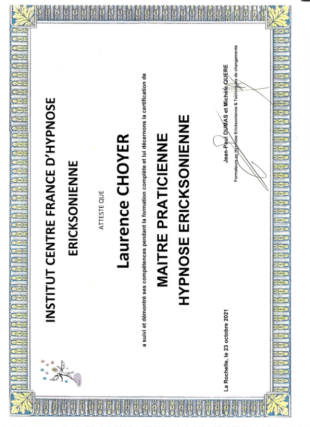 photo diplome LAURENCE CHOYER