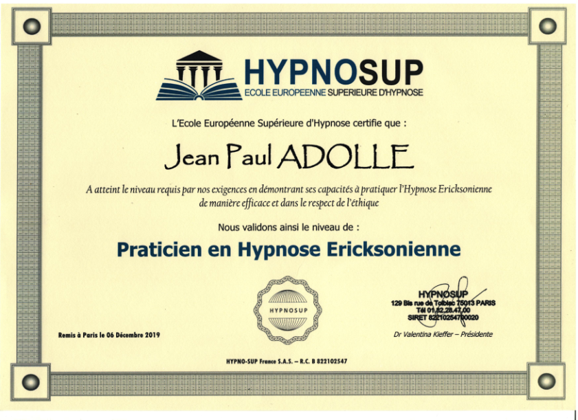 photo diplome Jean-Paul ADOLLE