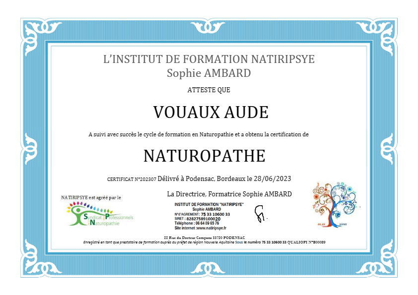 photo diplome Aude Vouaux