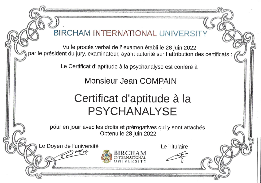 photo diplome Compain Jean