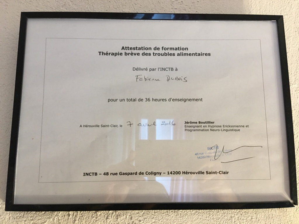 photo diplome Fabienne Dubois 