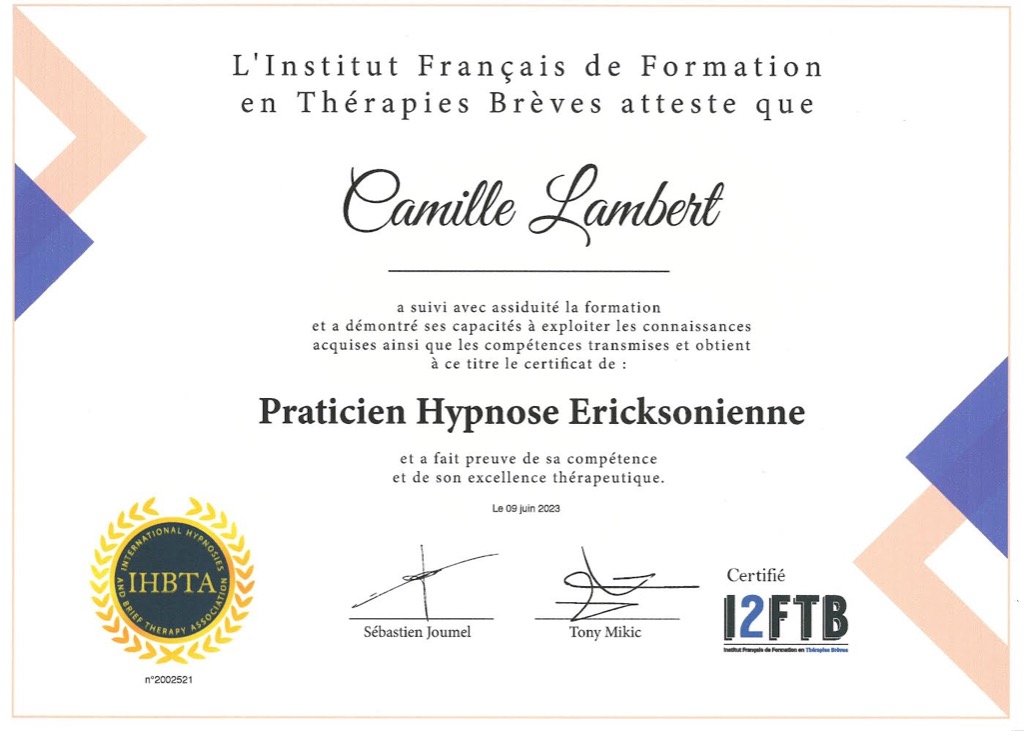 photo diplome Camille Lambert