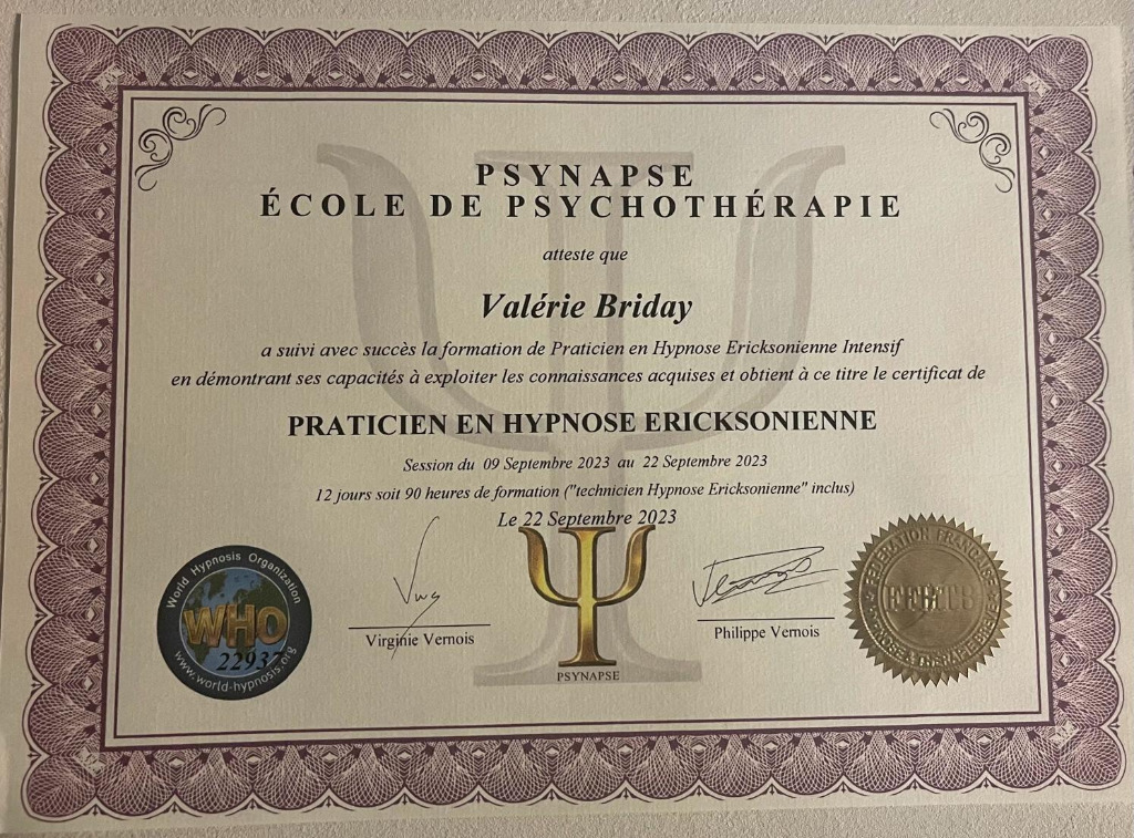 photo diplome Valérie Briday