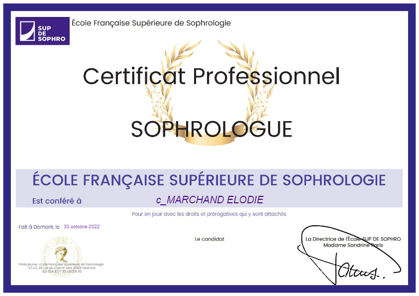 photo diplome ELODIE MARCHAND