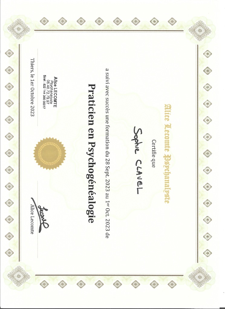 photo activite Les mémoires de Sophie