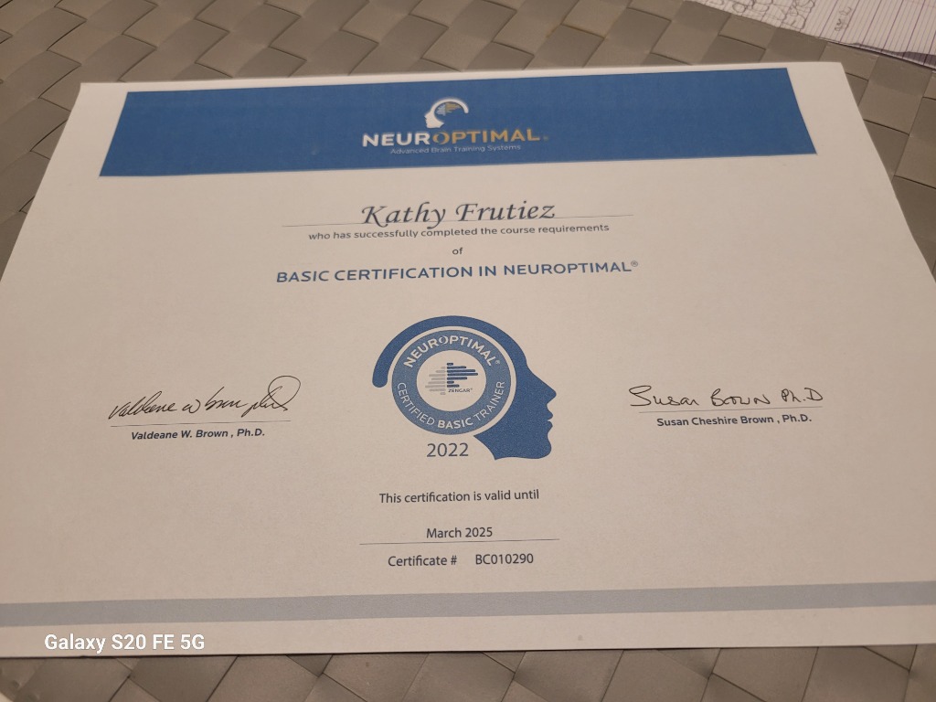 photo diplome Oxalysneurofeedback 