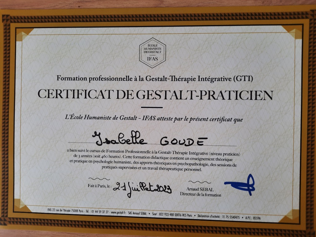 photo diplome Isabelle Goude