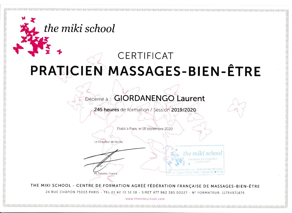 photo diplome Time for a Break Massage