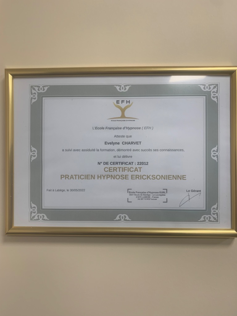 photo diplome Cabinet l’Heure Bleue