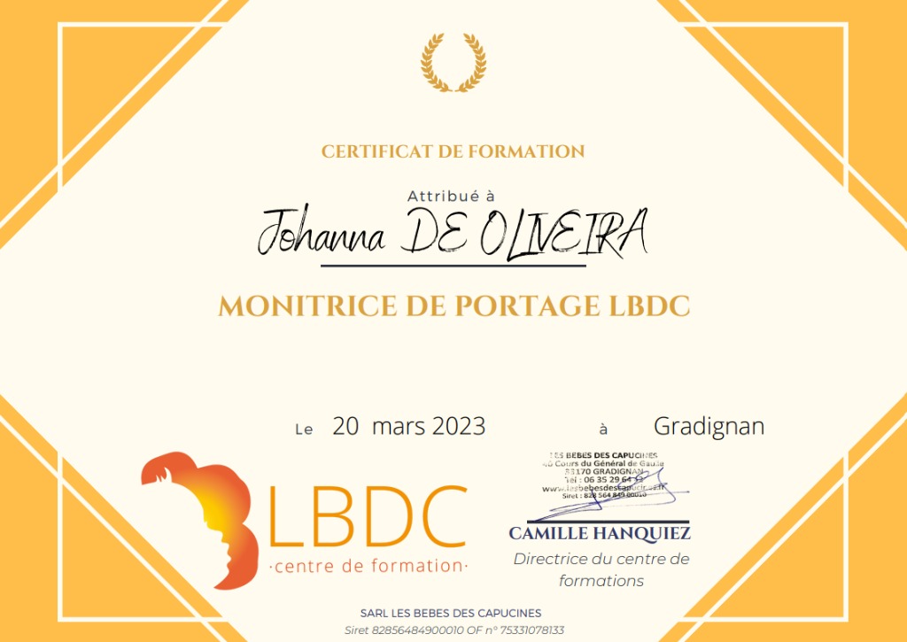 photo diplome Johanna DE OLIVEIRA