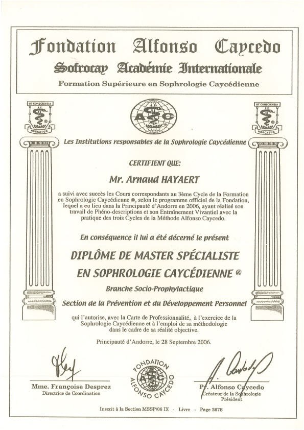 photo diplome Arnaud Hayaert