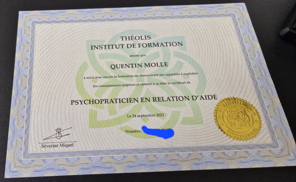 photo diplome Quentin Molle