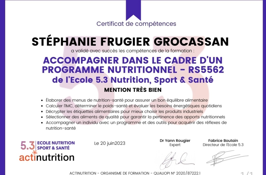 photo diplome Stephanie Frugier aviequilibre 