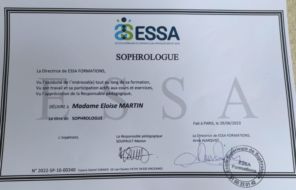 photo diplome Eloise MARTIN