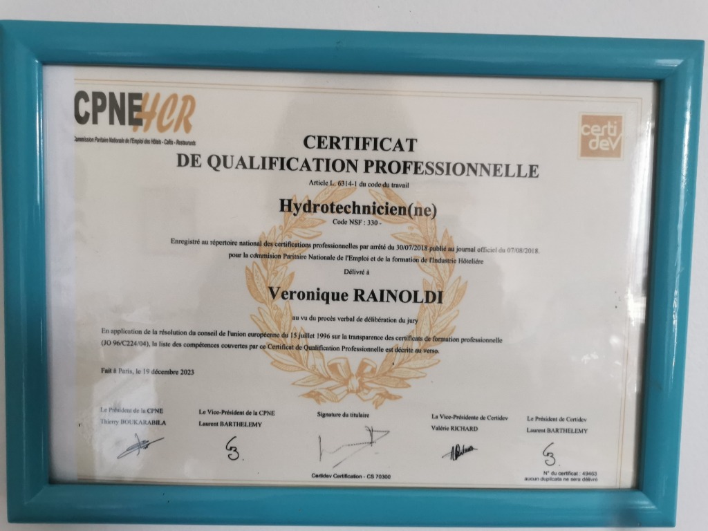 photo diplome Sensations Massages