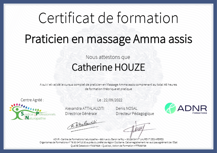 photo diplome Catherine HOUZÉ EI