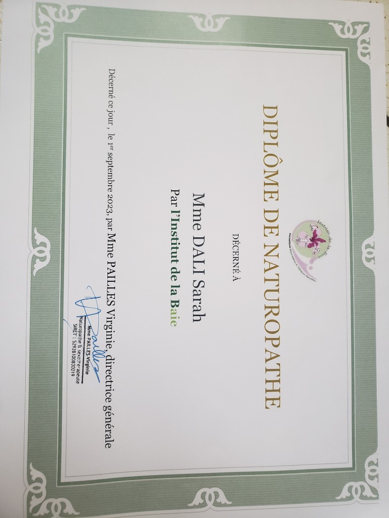 photo diplome Sarah Dali