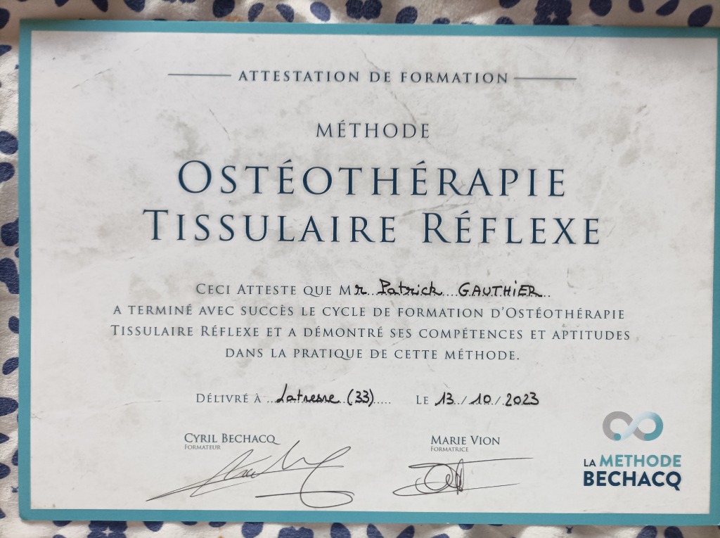 photo diplome PATRICK GAUTHIER
