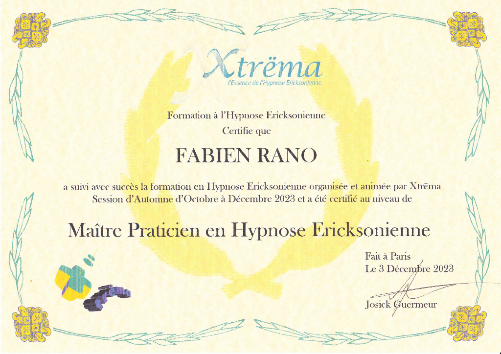photo diplome Fabien Rano