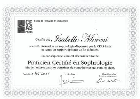 photo diplome Isabelle Mercui
