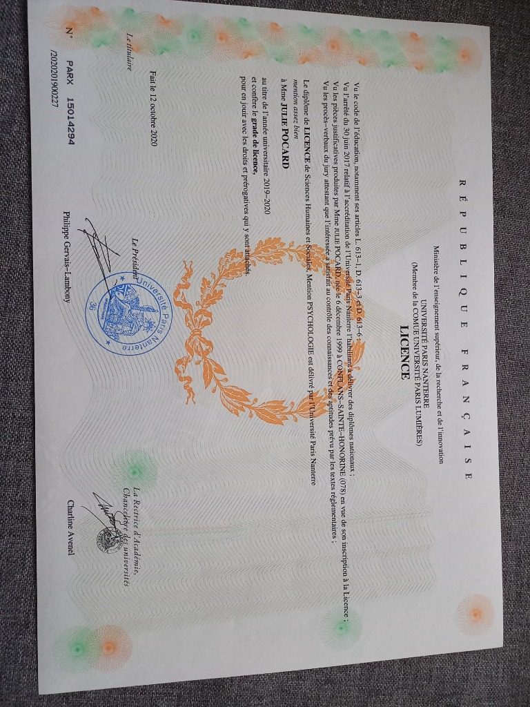 photo diplome Julie POCARD