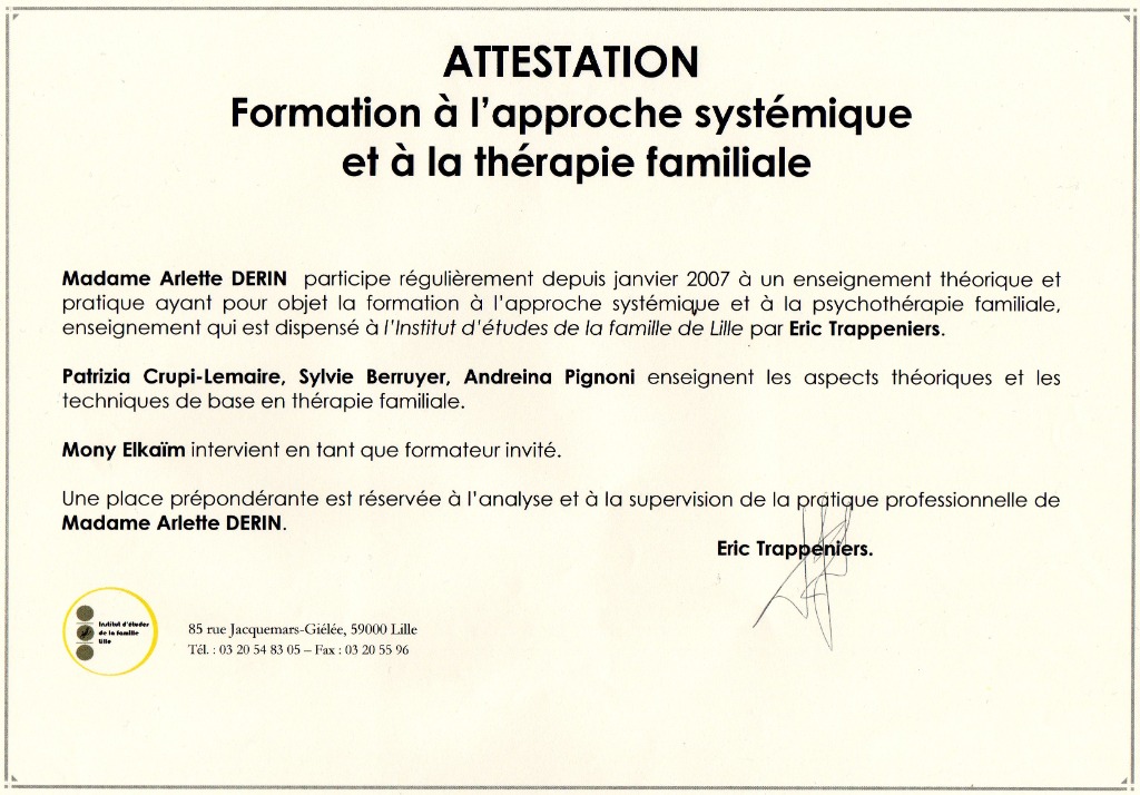 photo diplome Arlette DERIN 
